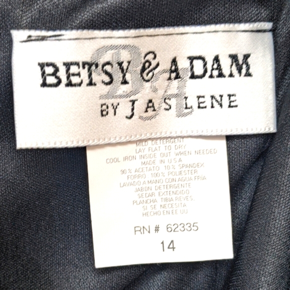 Betsey & Adam by Jaslene formal long dress, long sleeves, bead accents black - Picture 5 of 6